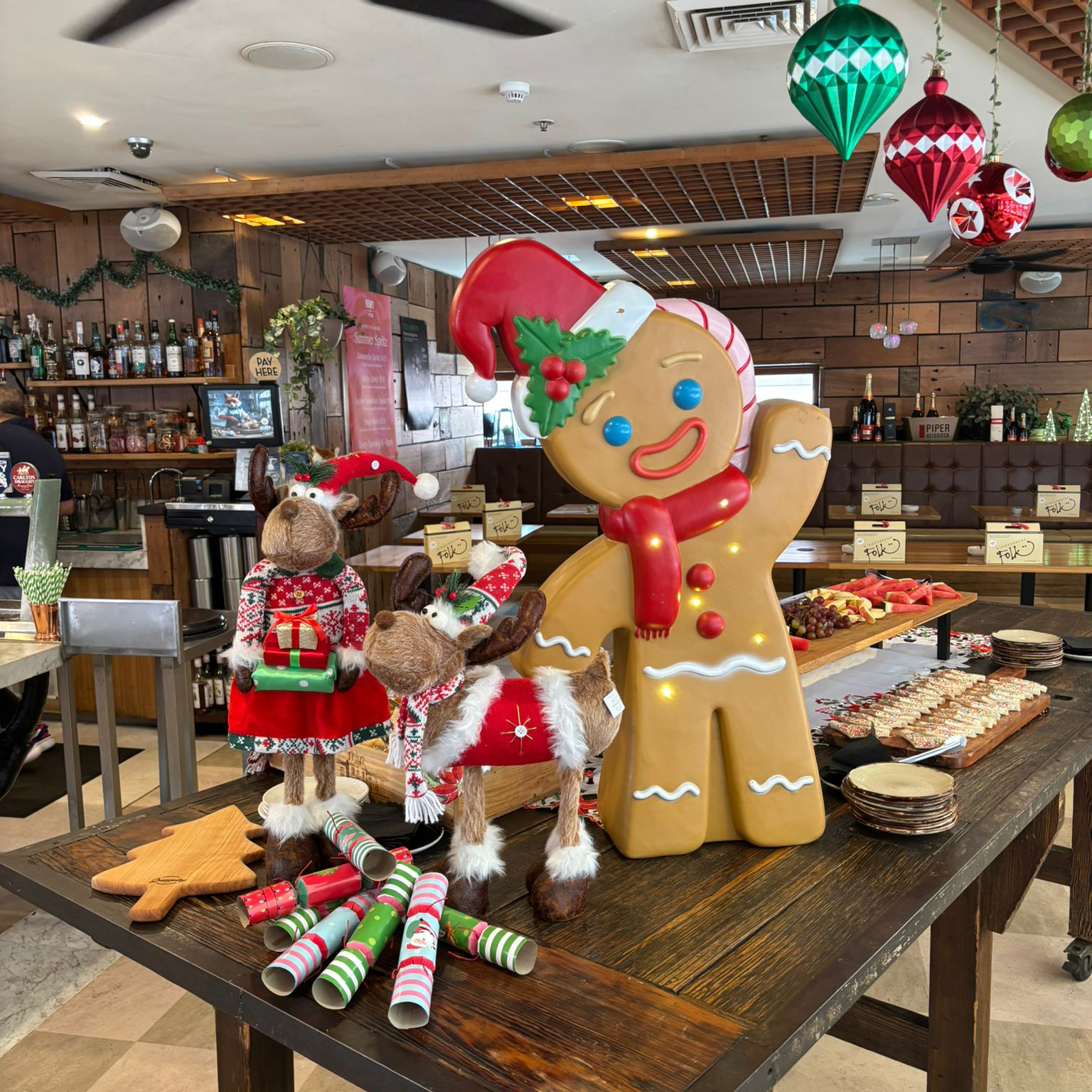 Christmas gingerbread decorations inside Henry and the Fox