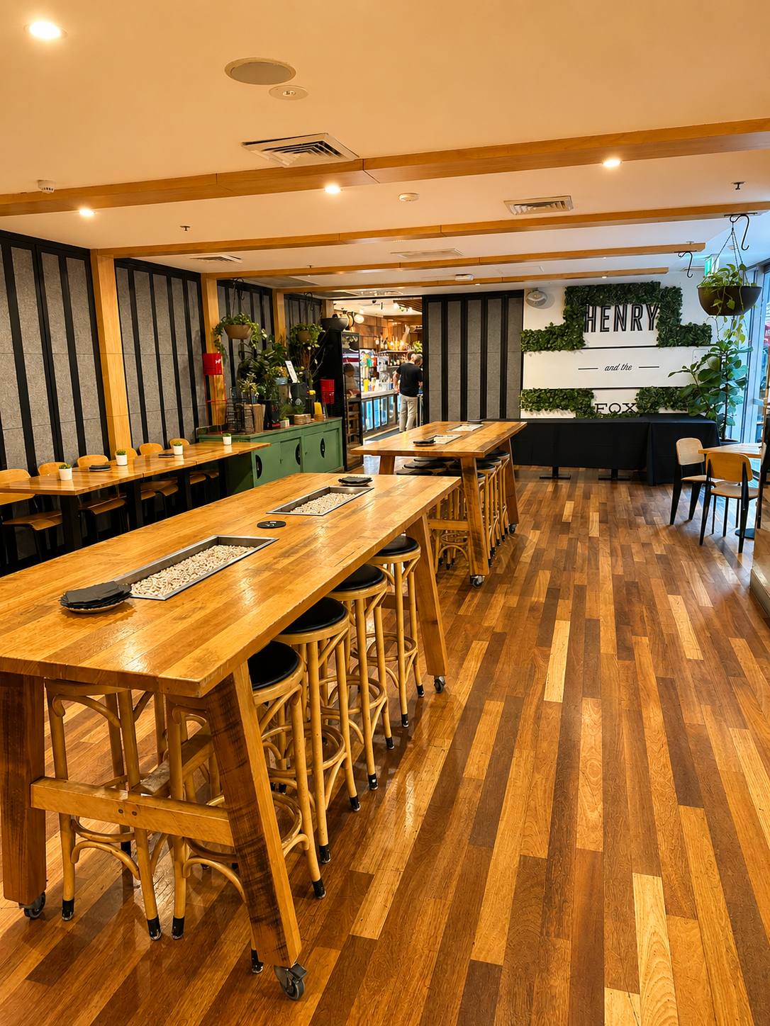 Fox's Den set for a cocktail event at Henry and the Fox