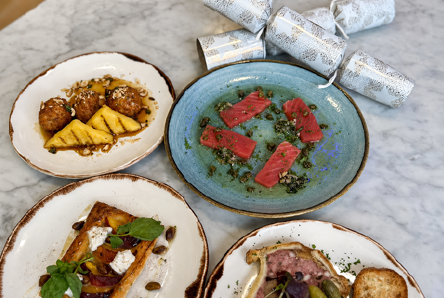 Festive entrée selection at Henry and the Fox