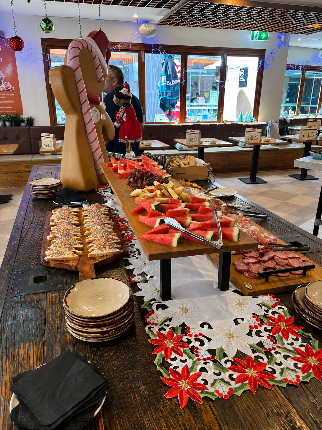The festive food and gingerbread workshop station at Henry and the Fox