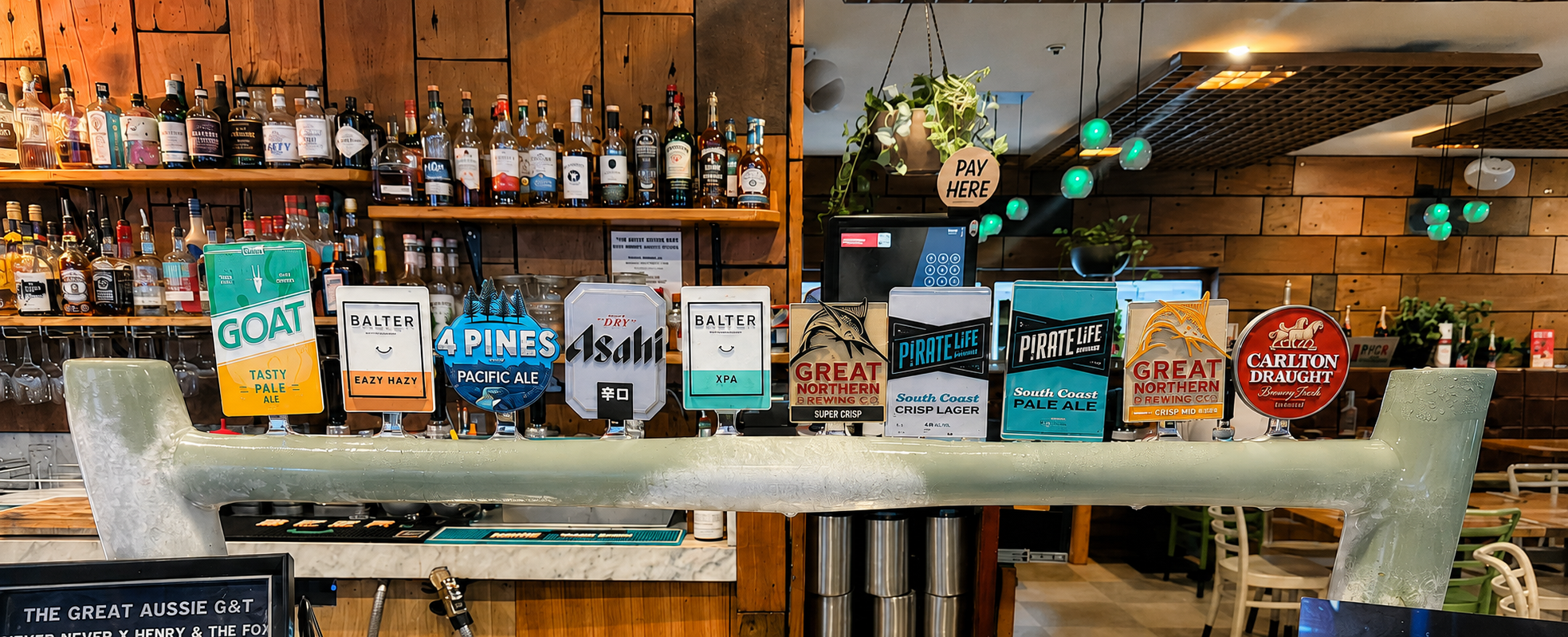 Beer taps at Henry and the Fox